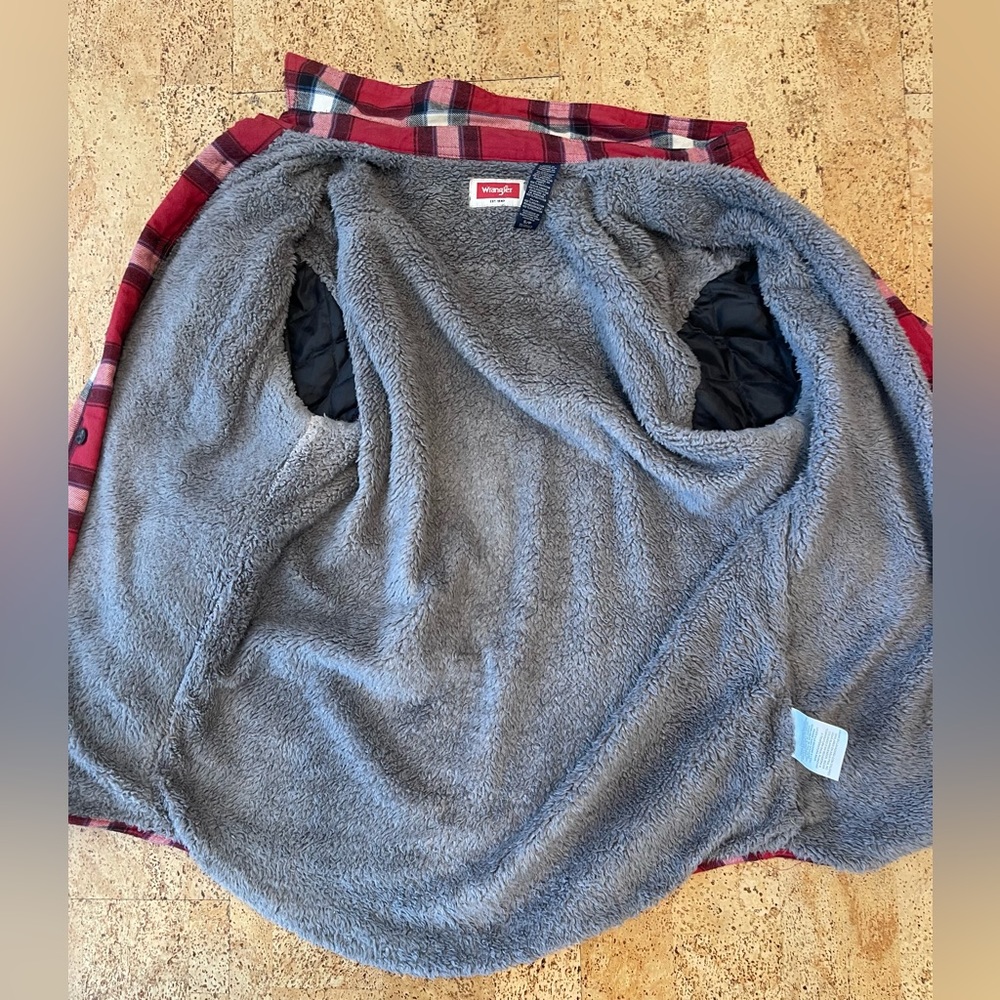 Wrangler Men's Heavyweight Plaid Sherpa Lined Shirt Jacket.Size S - Picture 11 of 15